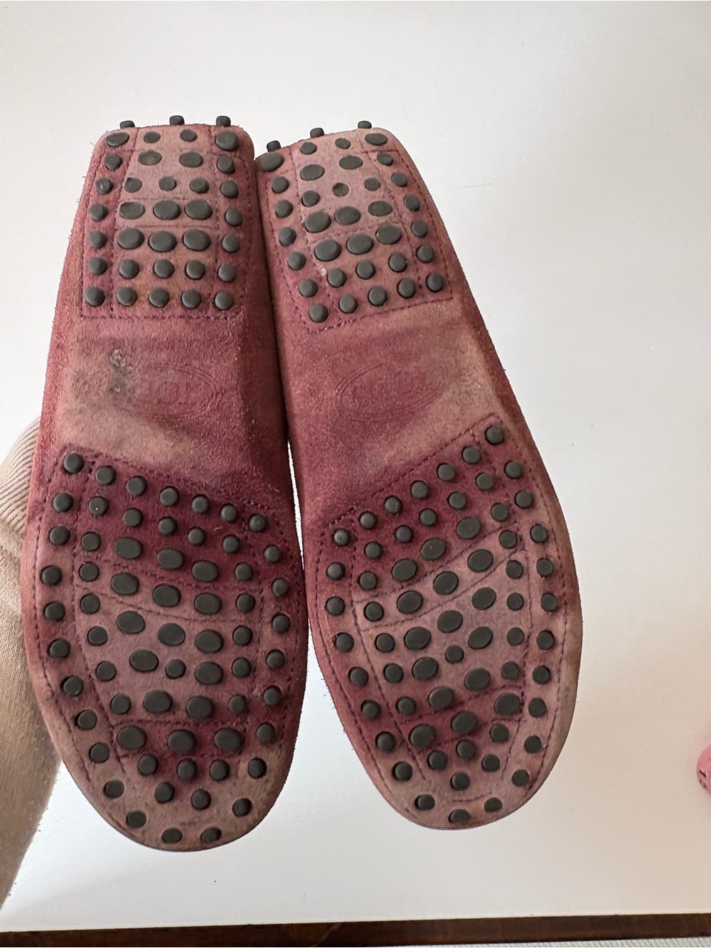 Tod's || Gommino Suede Driving Shoes Loafers Flats Brown Burgundy 36.5 - Picture 5 of 10